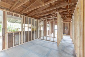 Interior construction home remodel framing project