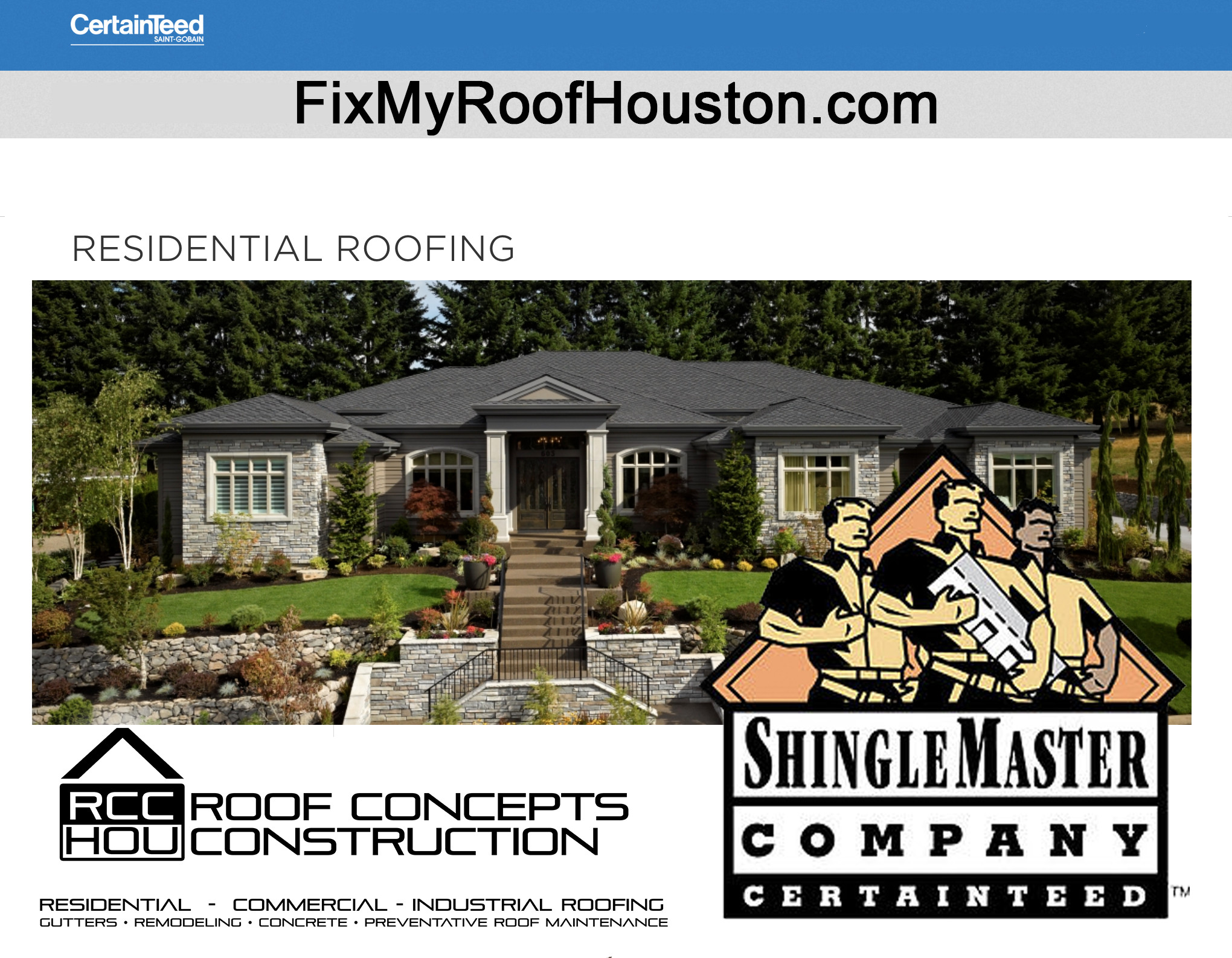 Types of Shingles - RCC Houston Offers - Certainteed Shingle Master Roofing Company